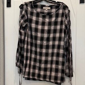 LOFT Monochrome Checkered Women's Blouse